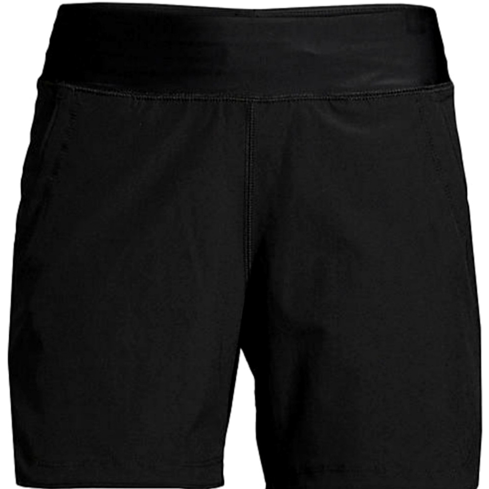 NWOT Land's End Women's 5" Elastic Waist Board Shorts w Panty Black sz 16